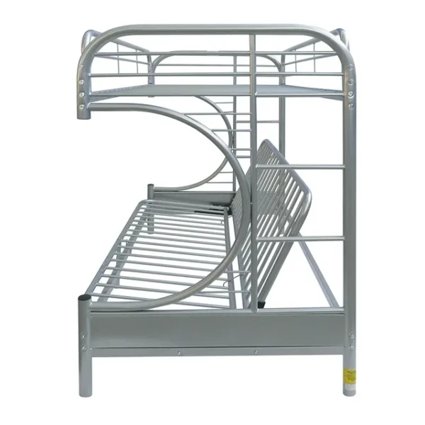 Eclipse Twin over Full/Futon Metal Bunk Bed in Silver - Image 2