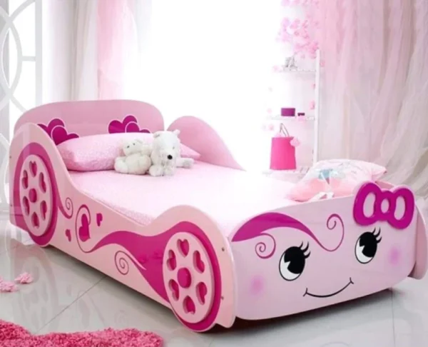 Pink car bed