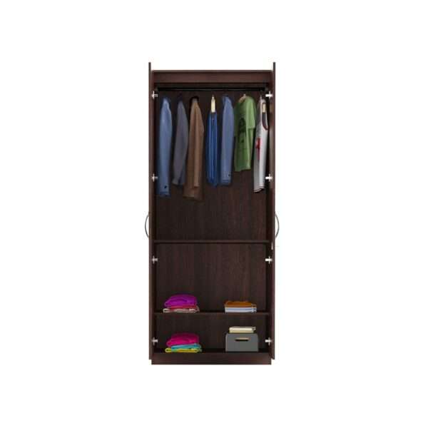 Engineered Wood 2 Door Wardrobe with Full Mirror - Image 2