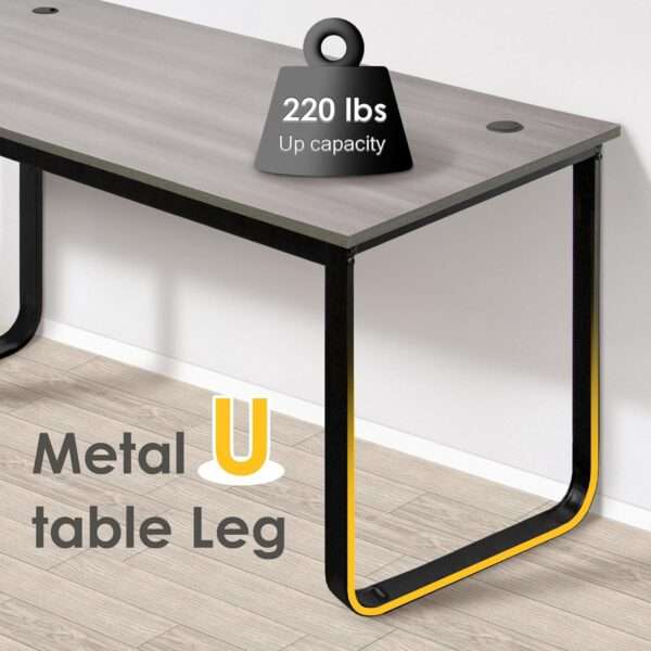 Modern Black Meatal Computer Office Desk Personal With Storage shelves table - Image 3