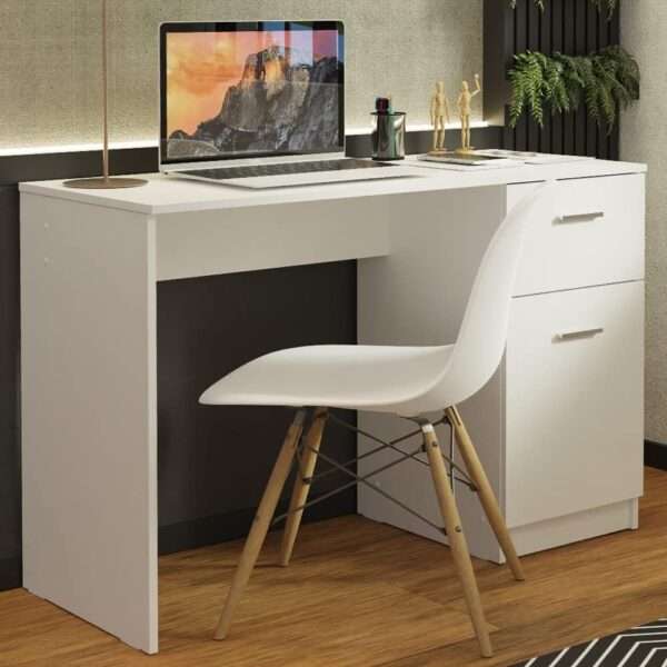 Madesa Compact Computer Desk Study Home Office 43 Inch Student Writing Desks with Storage and Drawer, Modern Ergonomic Gaming