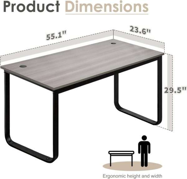 Modern Black Meatal Computer Office Desk Personal With Storage shelves table - Image 2